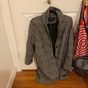 Plaid pea coat